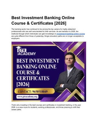 Best Investment Banking Online Course & Certificates [2026] (1)