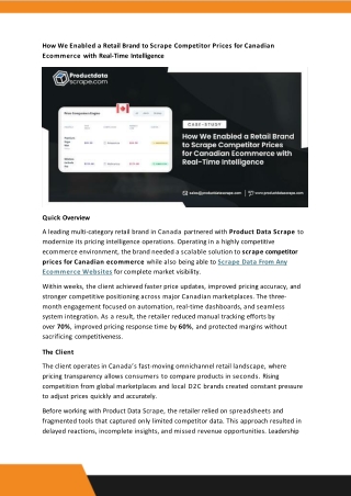 Scrape Competitor Prices for Canadian Ecommerce