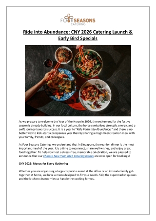 CNY 2026 Catering Singapore Halal Menus & Early Bird Offers