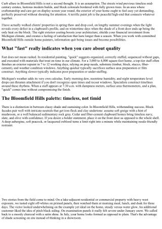 Bloomfield Hills Exterior Home Painters: Increase Curb Charm Rapid