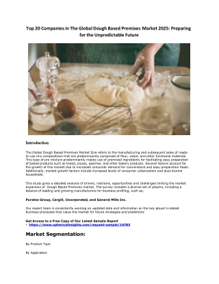 Top 20 Companies in The Global Dough Based Premixes Market 2022