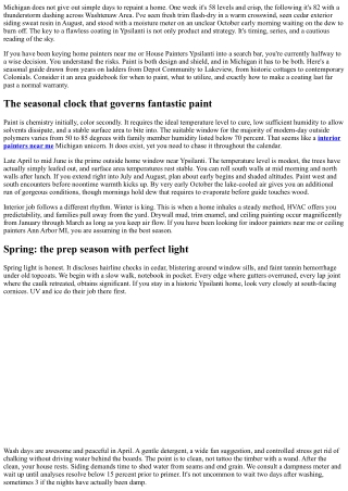 Home Painters Ypsilanti MI: Seasonal Painting Guide for Michigan Weather