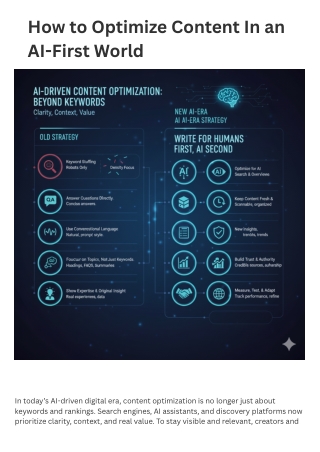 How to Optimize Content In an AI-First World