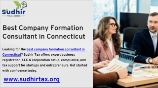 Best Company Formation Consultant in Connecticut by Sudhir Tax