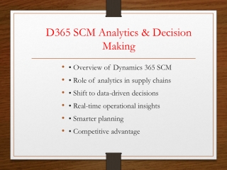 Microsoft Dynamics 365 Supply Chain Management - Online Training