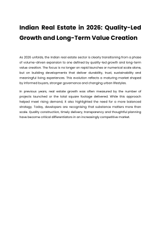 Indian Real Estate in 2026_ Quality-Led Growth and Long-Term Value Creation