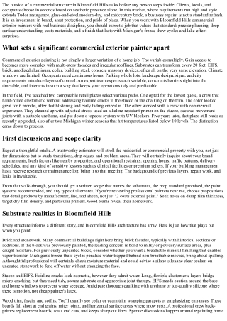 Bloomfield Hills Commercial Exterior Painters: What to Anticipate