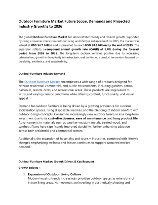 Outdoor Furniture Market