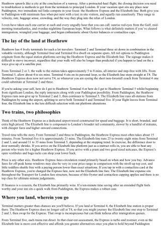 Transport from Heathrow to Paddington: Heathrow Express vs. Elizabeth Line