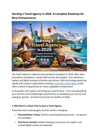 Starting a Travel Agency in 2026: A Complete Roadmap for New Entrepreneurs