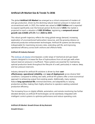 Artificial Lift Market