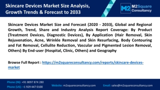 Skincare Devices Market Size and Forecast 2020 - 2033