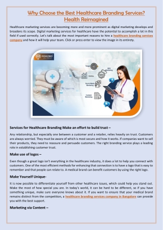 Why Choose the Best Healthcare Branding Services Health Reimagined