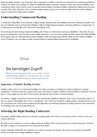 Transform Your Business with Quality Commercial Roofing Services in Illinois