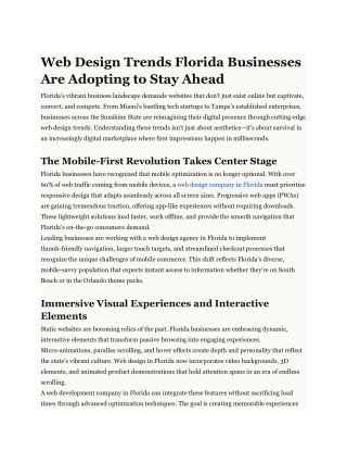 Web Design Trends Florida Businesses Are Adopting to Stay Ahead
