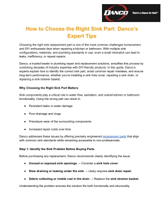 How to Choose the Right Sink Part_ Danco’s Expert Tips
