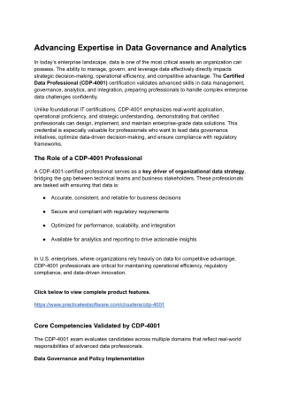 Advancing Expertise in Data Governance and Analytics