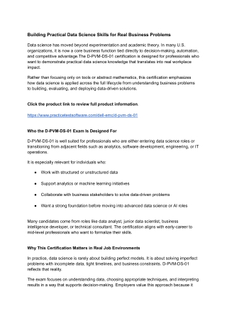 Building Practical Data Science Skills for Real Business Problems