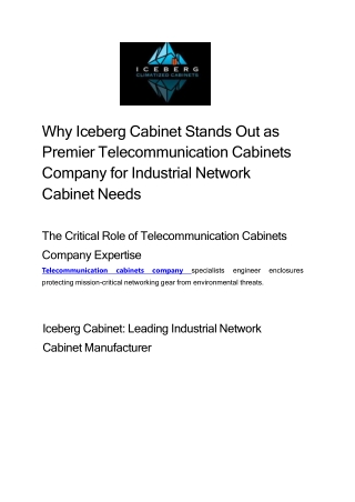 Why-Iceberg-Cabinet-Stands-Out-as-Premier-Telecommunication-Cabinets-Company-for-Industrial-Network-