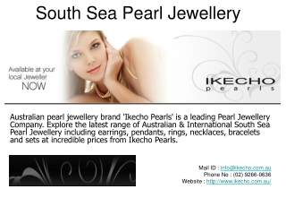 South Sea Pearl Jewellery
 in Australia