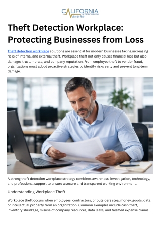 Theft Detection Workplace - Protecting Businesses from Loss