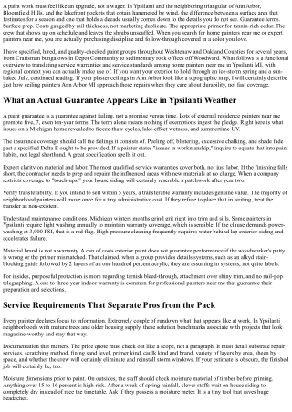 House Painters Near Me: Ypsilanti MI Service Warranty and Solution Overview