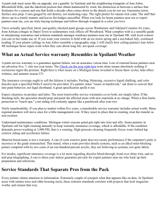 Residence Painters Near Me: Ypsilanti MI Service Warranty and Solution Guide