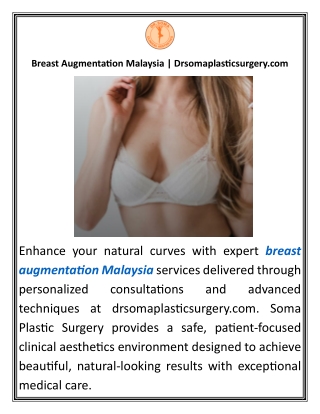 Breast Augmentation Malaysia Drsomaplasticsurgery