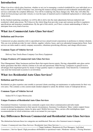 Key Differences Between Commercial and Residential Auto Glass Services