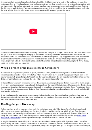 French Drain Installation for New Homeowners in Greensboro NC