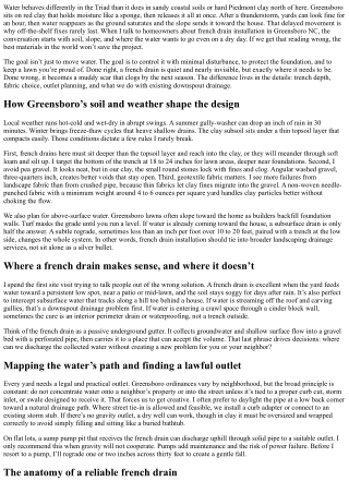 Greensboro NC Yard Drainage Solutions: French Drains Done Right