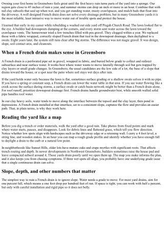 French Drain Installation for New Homeowners in Greensboro NC