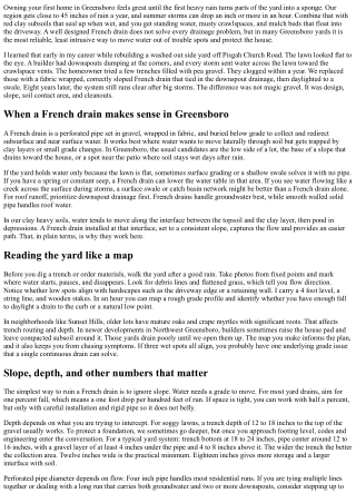 French Drain Installation for New Homeowners in Greensboro NC