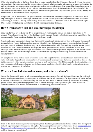 Greensboro NC Yard Drainage Solutions: French Drains Done Right