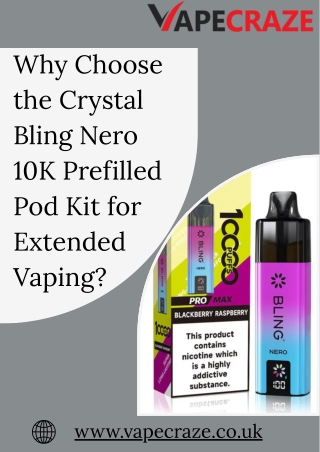 Buy Crystal Bling Nero 10k Prefilled Pod Kit for Smooth Vaping