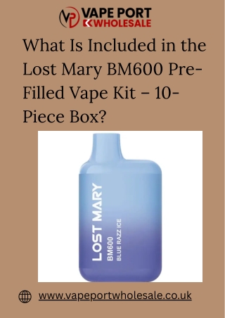 What Is Included in the Lost Mary BM600 Pre-Filled Vape Kit – 10-Piece Box