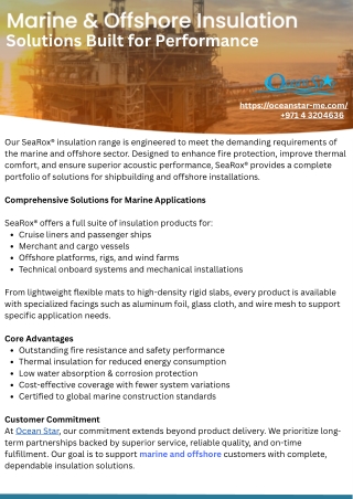 Marine & Offshore Insulation Solutions Built for Performance