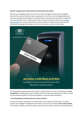 Kuwait's Leading Access Control Systems for Government & Industry