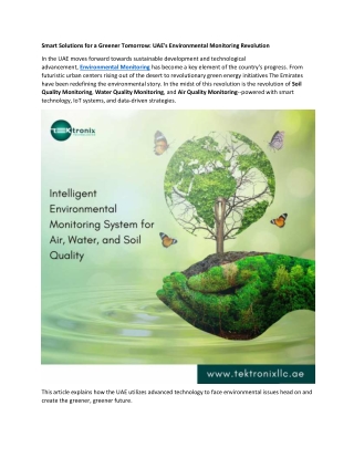 Smart Solutions for a Greener Tomorrow - UAE's Environmental Monitoring Revolution