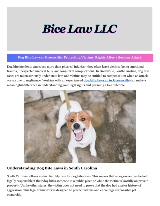 Dog bite lawyer Greenville