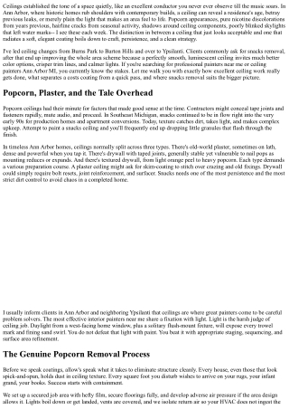 Ceiling Painters Ann Arbor Michigan: Snacks Removal to Excellence