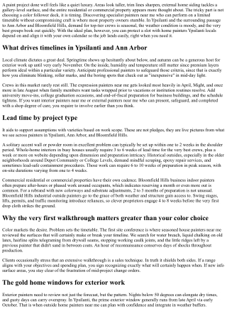 Painters Near Me in Ypsilanti: Scheduling Your Job Right