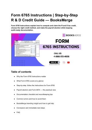Form 6765 Instructions _ Step-by-Step R & D Credit Guide — BooksMerge