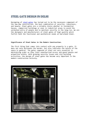 steel gate design in delhi