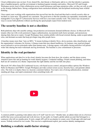 Secure Collaboration: IT Cybersecurity Services for Microsoft 365 and Google Wor