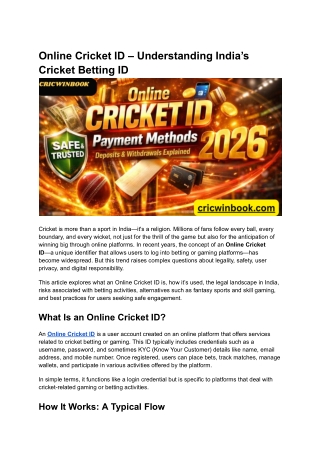 Online Cricket ID – Understanding India’s Cricket Betting ID