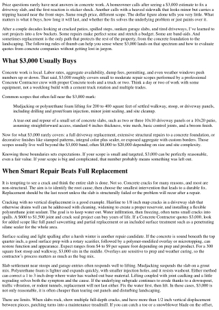 Is $3,000 Too Much? Concrete Contractor Rules of Thumb for Repair vs. Replace