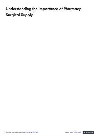 Pharmacy Surgical Supply