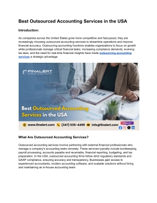 Best Outsourced Accounting Services in the USA
