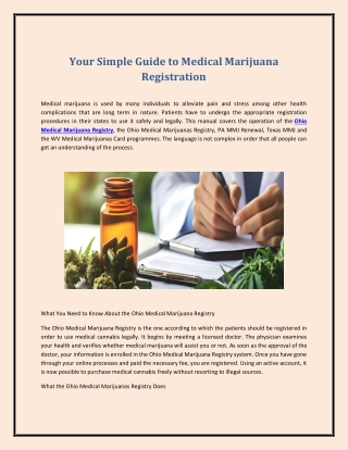 Your Simple Guide to Medical Marijuana Registration